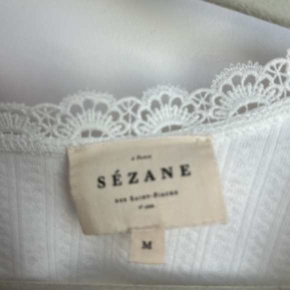 Sézane Madeleine T-Shirt in Ecru, Size M - Picture 6 of 7